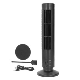 Tower Fan USB Bladeless 2 Speeds Quiet Energy Saving Portable Tower Cooling Fan Office Home (Black)