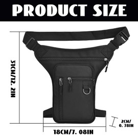 Thigh Bag Waist Bag, Outdoor Travel Waist Bag, Generic Leg Bag, Leg Bag, Tactical Belt Bag, Outdoor Tool Bag for Men and Women, black, Waist and leg bag