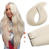XDhair Tape Extensions Real Hair Platinum Blonde 20 Pieces 50