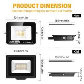 Willpower LED Outdoor Spotlight 20 W 2000 LM LED Headlight 3500 K Warm White IP66 Waterproof LED Outdoor Floodlight Outdoor Lamp for Garage Hallway Garden Courtyards Hotel Sports Field Backyard