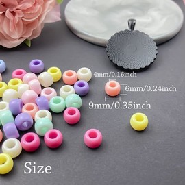 Mulutoo 600 Pcs Pony Beads Candy Color Acrylic Mix Craft Pony Beads Colorful Assorted Mix Plastic Pastel Beads Spacer Beads Shape Pony Beads,for DIY Jewelry Craft Making Necklace Rainbow Bracelet