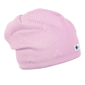 Sterntaler Girls Plaid Heart Slouch Beanie, Pale Pink