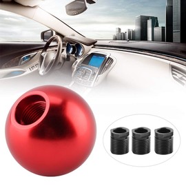 Fydun Gear Knob Universal Car Gear Knob Gear Stick Head Round Ball Shape with 3 Plastic Adapters (8mm, 10mm, 12mm) (Red)