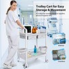Medical Mobile Trolley Cart 2-Shelf 220 LBS Max Load Rolling