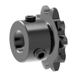 FOCMKEAS 10 Tooth Roller Chain Sprocket B Type Hardened Teeth, 25 Chain Sigle Strand 1/4-Inch Pitch, 10mm Bore Black Oxide C45 Carbon Steel with Fasten Screws for 04C Chain