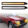 ZDEERAOTO LED Front Bumper Fog Light DRL Amber Sequential Turn