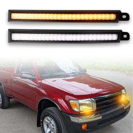 ZDEERAOTO LED Front Bumper Fog Light DRL Amber Sequential Turn Signal Lamp Feature Kit for Toyota Tacoma 1998 1999 2000,Replacement Front Side Upper Bumper Filler Bracket,2pcs