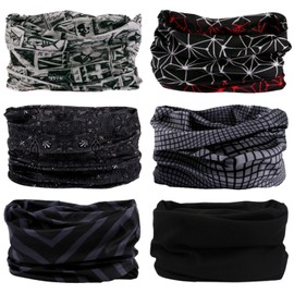 Neck Gaiter for Men Women Headwear Bandana Head Wrap Face Scarf Mask Cover Warmer Balaclava-Seamless & Versatile (A-Classic Gray Series 1)