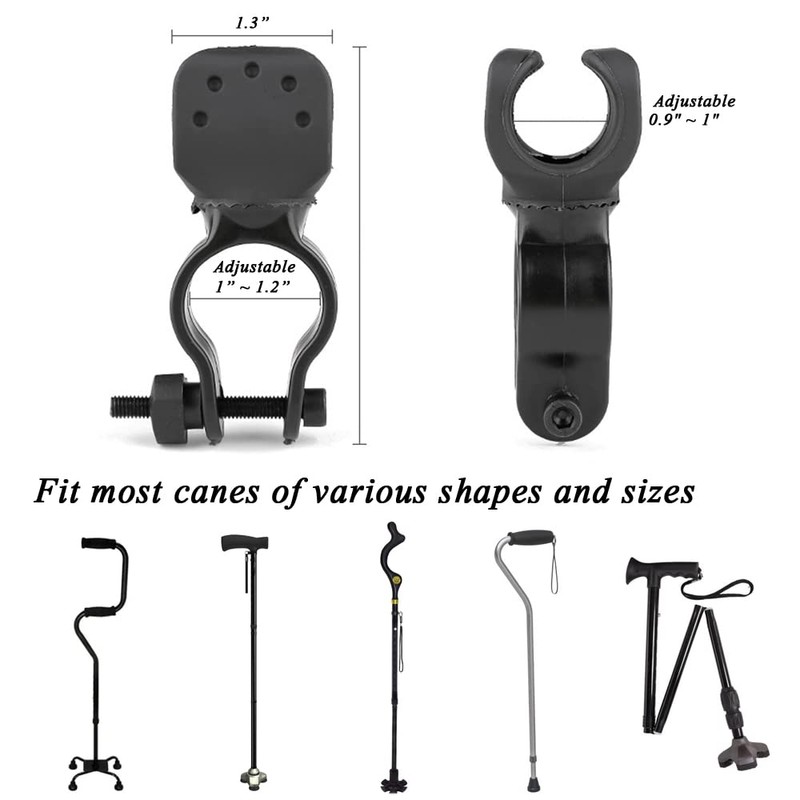 BAOZENP Universal Cane Holder for Drive Rollator, Wheelchair, Walker, Elderly