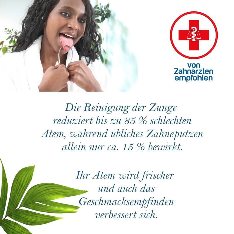 Zungenreiniger, Zungenschaber Edelstahl LinguafreshSLIM mit Transporthülle rostfrei