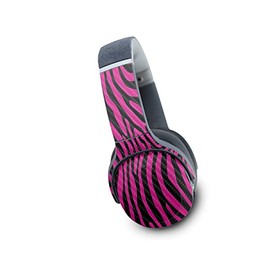 MightySkins Carbon Fiber Skin Compatible with Skullcandy Crusher Evo Wireless - Pink Zebra | Protective, Durable Textured Carbon Fiber Finish | Easy to Apply | Made in The USA