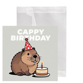 Yeesabella Capybara Cappy Birthday Card