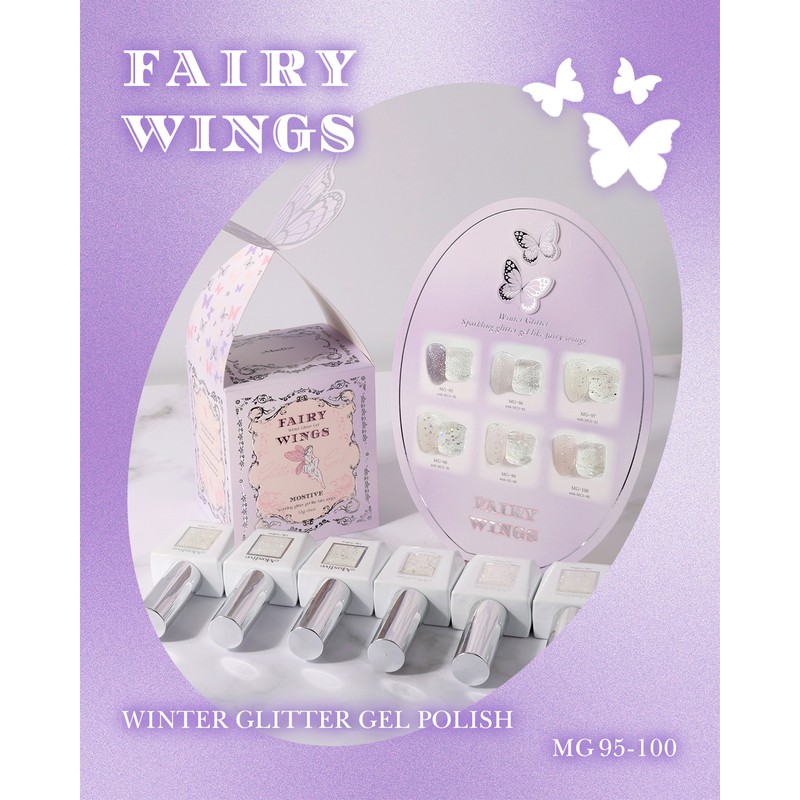 classic nail Mostive Glitter Gel Fairy Wings 6-piece set +