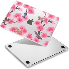 Yebiseven for MacBook Air 15” M4/M3/M2 Case 2025 2024 2023 A3241/A3114/A2941, Hard Shell Laptop Case with Keyboard Cover & Screen Film & OTG Adapter & Webcam Cover, Sakura