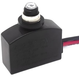 SNR-100WF Dusk to Dawn Light Switch 120V AC Automatic Photocell Sensor On/Off, Photoelectric Day Night Control Auto Eye for LED Indoor Light and Outdoor Lamp Post w/ 3 Wires