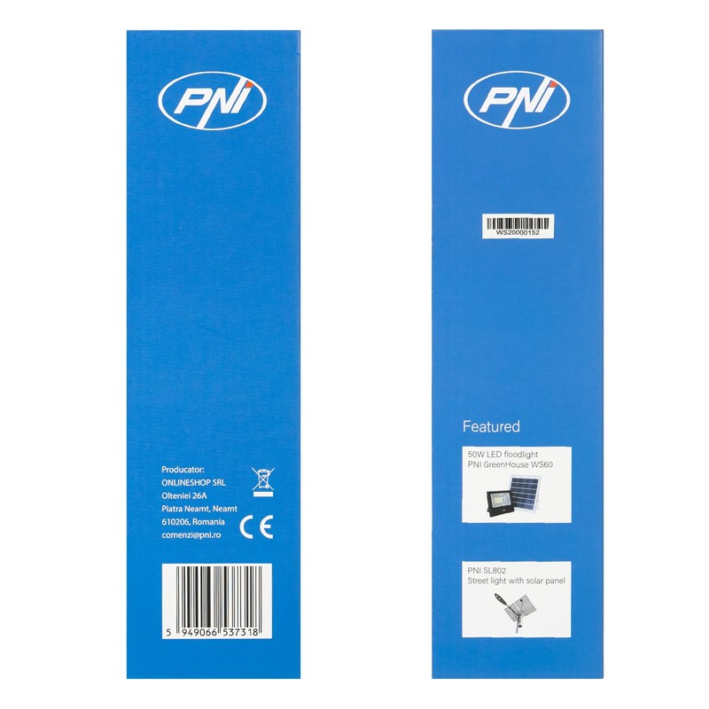 PNI Greenhouse WS20 LED Solar lamp for Property Number Lighting,