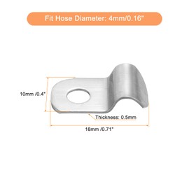 QUARKZMAN Pack of 100 Pipe Clamps Stainless Steel Fastening Clamp Hose Buckle Cable Clips Pipe Holder for Pipe Diameter 4 mm