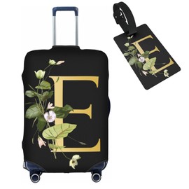 Tuizumy Decorative E Suitcase Protectors Elastic Washable Luggage Covers With Concealed Zippers For 18-32 Inch Luggage (Size S: Fits 18-21 Inch)