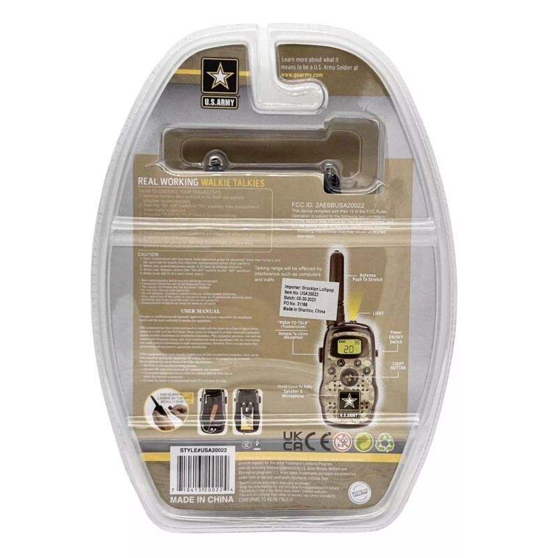 ARMY U.S. Army Toy Walkie-Talkie 2PK