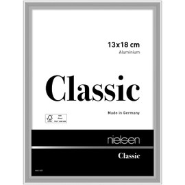 nielsen Classic Picture Frame, 13 x 18 cm, Aluminium, Shiny Silver, Photo Frame for Standing and Hanging in Portrait and Landscape Format, Real Glass