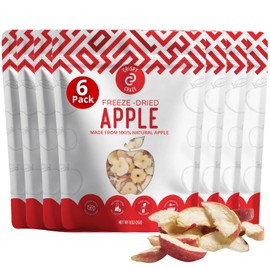 Crispy Craze Freeze Dried Apple (6 Snack Sized Bags, 0.52 oz Each), Sliced Apple Fruit Crisps, Non GMO, Healthy Snack, No Added Sugar & Additives, 100% Natural, Allergen Free, School Safe