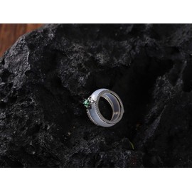 18K Gold Plated Myanmar Jade Ring Lucky Patron, Jade, Jade