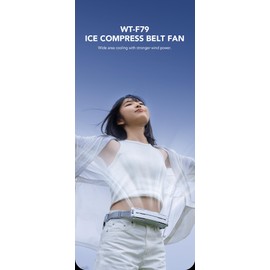 Cooling Belt Fan with Dual Icy Packs, Hands-Free Wearable Cooling Device for Heat Relief, Adjustable Belt, USB Rechargeable, 15 Hour Runtime depending on Fan Setting, Great for Outdoor Jobs and Sports