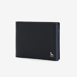 Hazzys (대구신세계)DEDGE블랙 사이드 배색 가죽 2단 반지갑 HJWA5E032BK (Shinsegae Daegu) DEDGE Black Side Color-Blocked Leather Bi-Fold Wallet HJWA5E032BK
