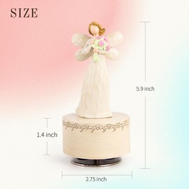YT3 Studio Angel Music Box, Sculpted Hand-Painted Musical Figure Gifts, Guardian Angel Figurine Musical Fairy Box Gifts for Women, Daughter, Mother's Day,Christmas,Birthday,Anniversary