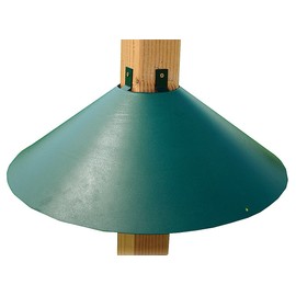 Woodlink Metal 4 x 4 Inch Wrap Around Bird Feeder Squirrel Baffle Guard Pole Posts to Deter Squirrels, Racoons, and Critters from Bird Feeders, Green