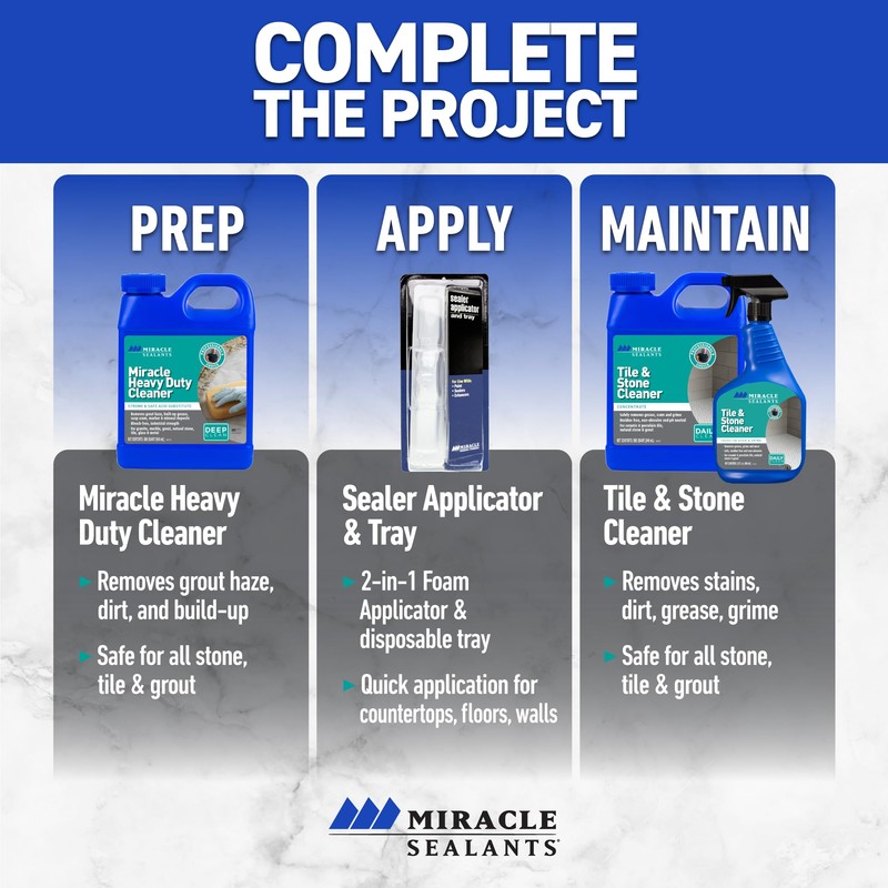 Miracle Sealants Matte Finish Sealer for Tile & Stone, Water-Based,