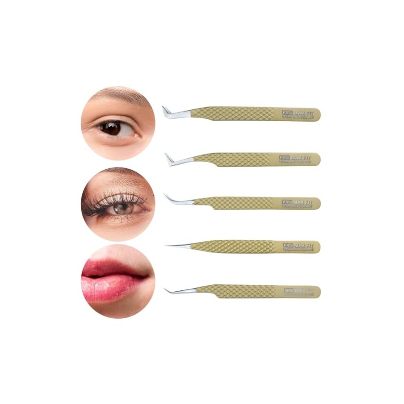 Eyelash Tweezers Set (Gold)..