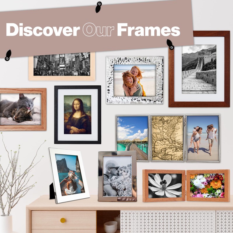 Frametigo - Silver Plated Black Photo Frame, 8"x10" (20x25cm) Photo