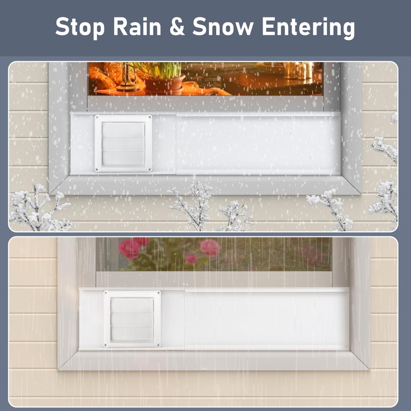 Flamorrow Dryer Vent Window Kit, 4" Window Vent Kit with