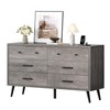 YITAHOME Grey Dresser TV Stand for 55 Inch TV/6 Drawer