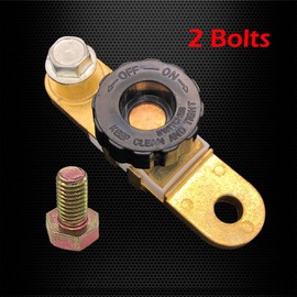 Ampper Side Post Battery Disconnect Switch 12V, Quick Disconnect Battery Cut Off Switch Battery Shut Off Kill Switch for Car (with Long Bolt, 1 Pack)