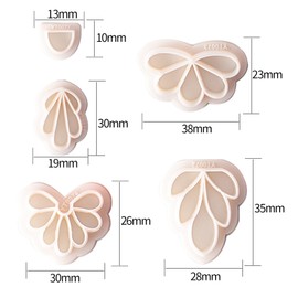 VZU Fimo Cookie Cutter Earrings, Flower Shape Polymer Clay Cutter Set, Retro Flower Shape for Jewellery, for Polymer Clay Earrings, Craft Projects, Pack of 5