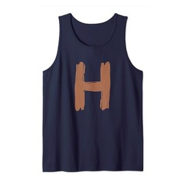 Creative Bold Leather Letter H - Design - Alphabet - Marker Tank Top