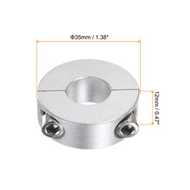 HARFINGTON 4pcs Double Split Shaft Collar for 15mm Shaft Set Screw Clamp-On Collars, 35mm OD, 12mm Width, for Stoppers, Position, Hold Timing Pulleys, Machine Tools, Industry, Anodization