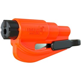 RESQME resqme The Original Emergency Keychain Car Escape Tool, 2-in-1 Seatbelt Cutter and Window Breaker, Made in USA, Orange- Compact Emergency Hammer