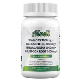 Super Sea Moss Blend - Advanced Formula with Ashwagandha KSM 66, Black Seed Oil, Burdock Root, Bladderwrack, Turmeric, ACV, Ayurveda - Lab Tested, Maximum Potency for Men and Women