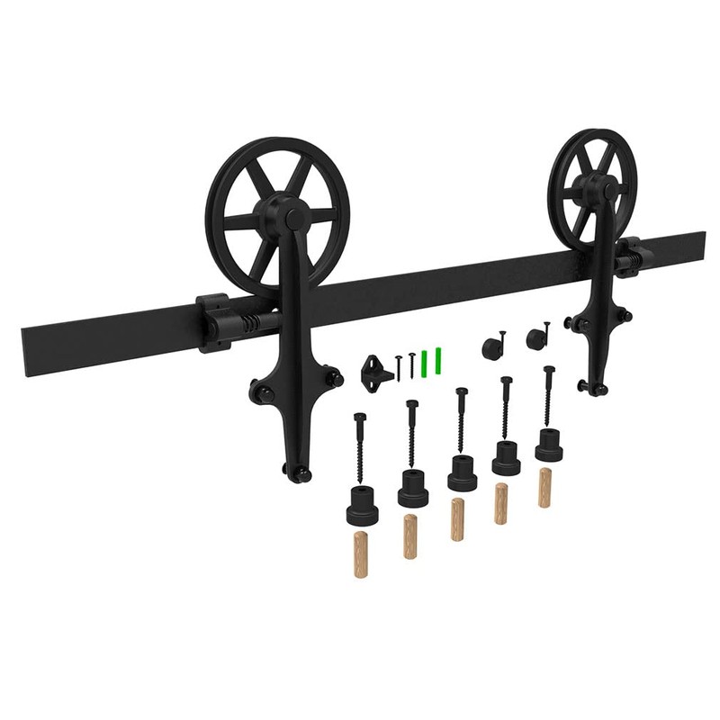 CCJH 6ft Heavy Duty Sturdy Sliding Barn Door Hardware Kit