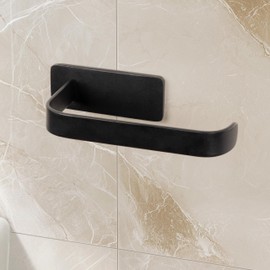 Klopapierhalter ohne Bohren Schwarz Matt - Handgefertigt Toilettenpapierhalter - WC Papier Halterung - 100% Hergestellt in der EU