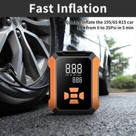 Tire Inflator Portable Air Compressor- Portable Air Pump for Cars, 12V DC Auto Pump with Digital Pressure Gauge, Fast Inflation for Cars, Bikes, Balls