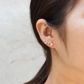 Philip Jones Gold Plated Star Climber Earrings Created with Zircondia® Crystals