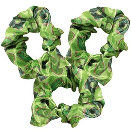 Green Donut St. Patricks Scrunchies, Festive Holiday Hair Elastic Accessories, One Size Fits Most (Pack of 3)