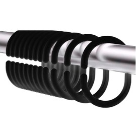 Mebix TRD Set de 12 Ganchos de Plástico para Cortina de Baño Argollas Aros Diseño Tipo C de Fácil Deslizamiento e Instalación