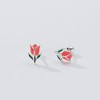 18G Tulip Flower Cartilage Stud Earrings for Women 925 Sterling