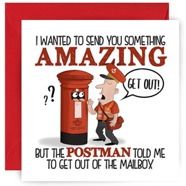 Postman Funny Birthday Card for Him or Her / Rude Humorous Greeting Card For Boyfriend, Girfriend, Wife, Husband or Brother and Sister / Fathers Day Card from Daughter