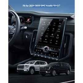 LANTU Matte Screen Protector for 2024 2025 Acadia (Elevation/AT4/Denali) Accessories Navigation& Dashboard Touchscreen Protector Film Tempered Glass 15+11''